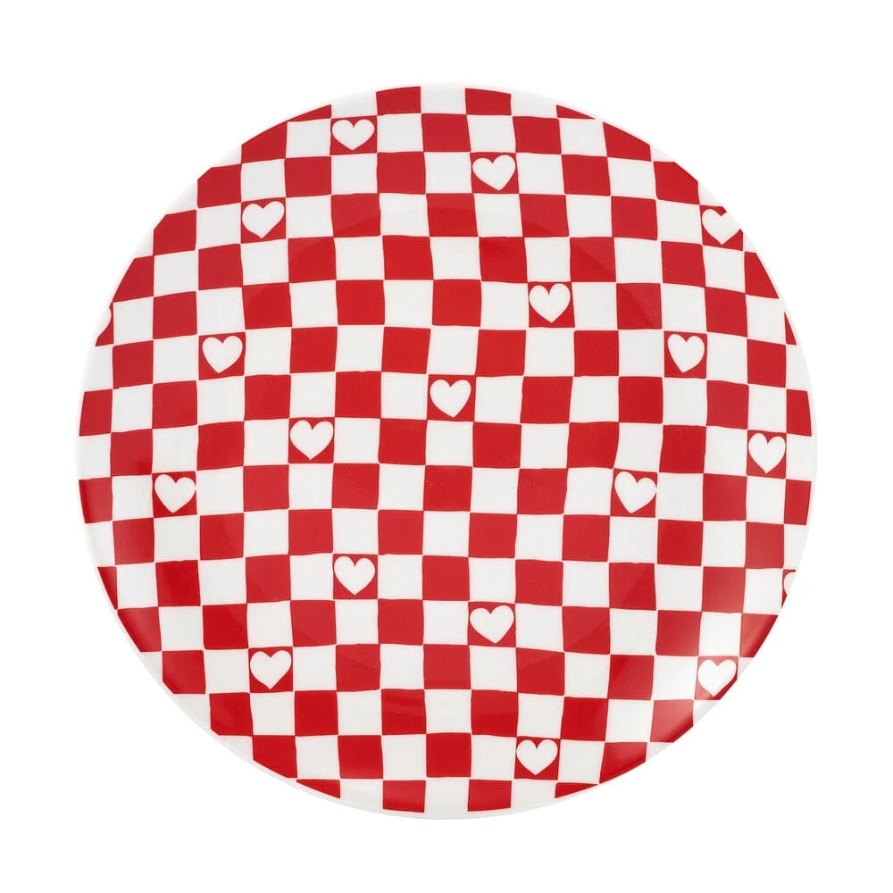Coupe‑Shaped Heart Pattern Porcelain Dessert Plate Set