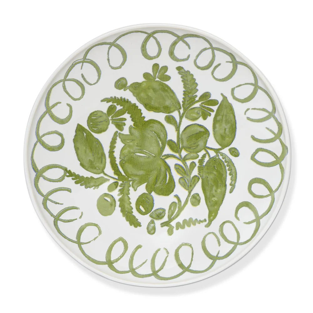 Hand‑Painted Mediterranean Ceramic Dessert Plate