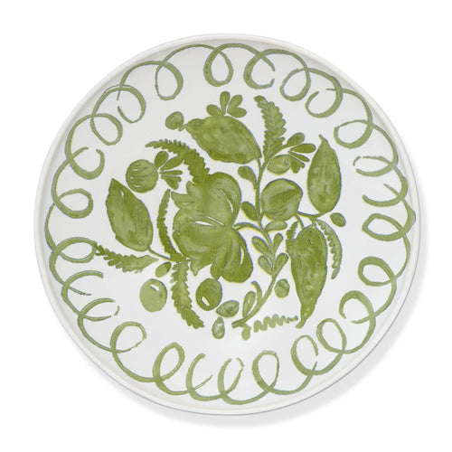 Hand‑Painted Mediterranean Ceramic Dessert Plate