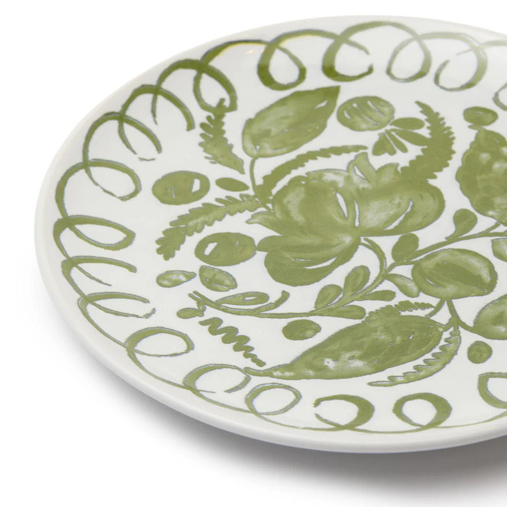 Hand‑Painted Mediterranean Ceramic Dessert Plate
