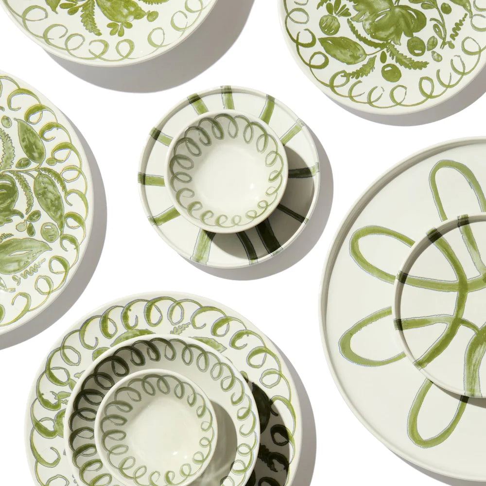 Hand‑Painted Mediterranean Ceramic Dessert Plate