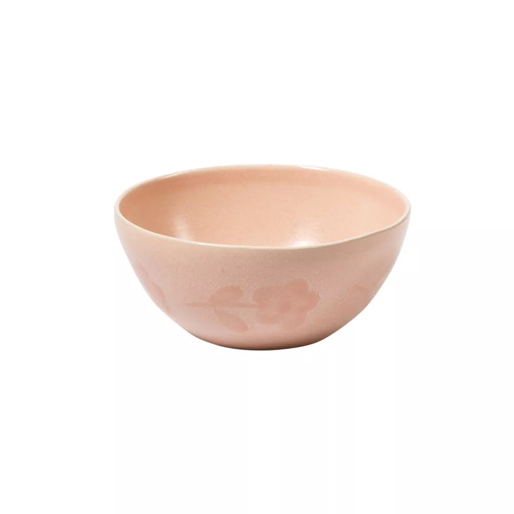 4‑Piece Hand‑Painted Floral Stoneware Soup Bowl Set