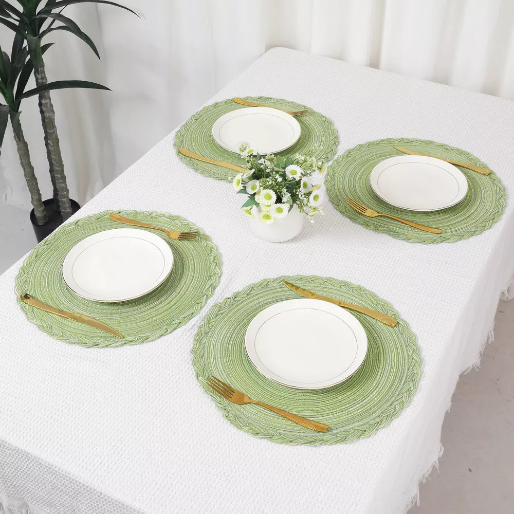 Round Woven Rattan Placemat Set of 6