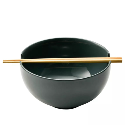 Ceramic Ramen Bowl Set With Chopstick Rest