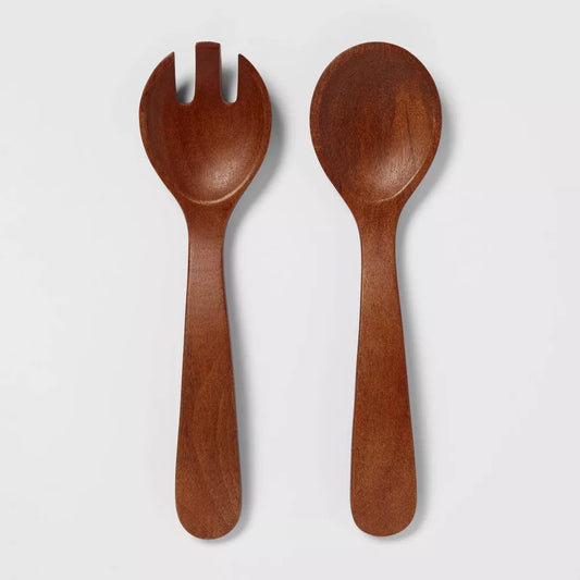 2‑Piece Wooden Salad Serving Utensil Set
