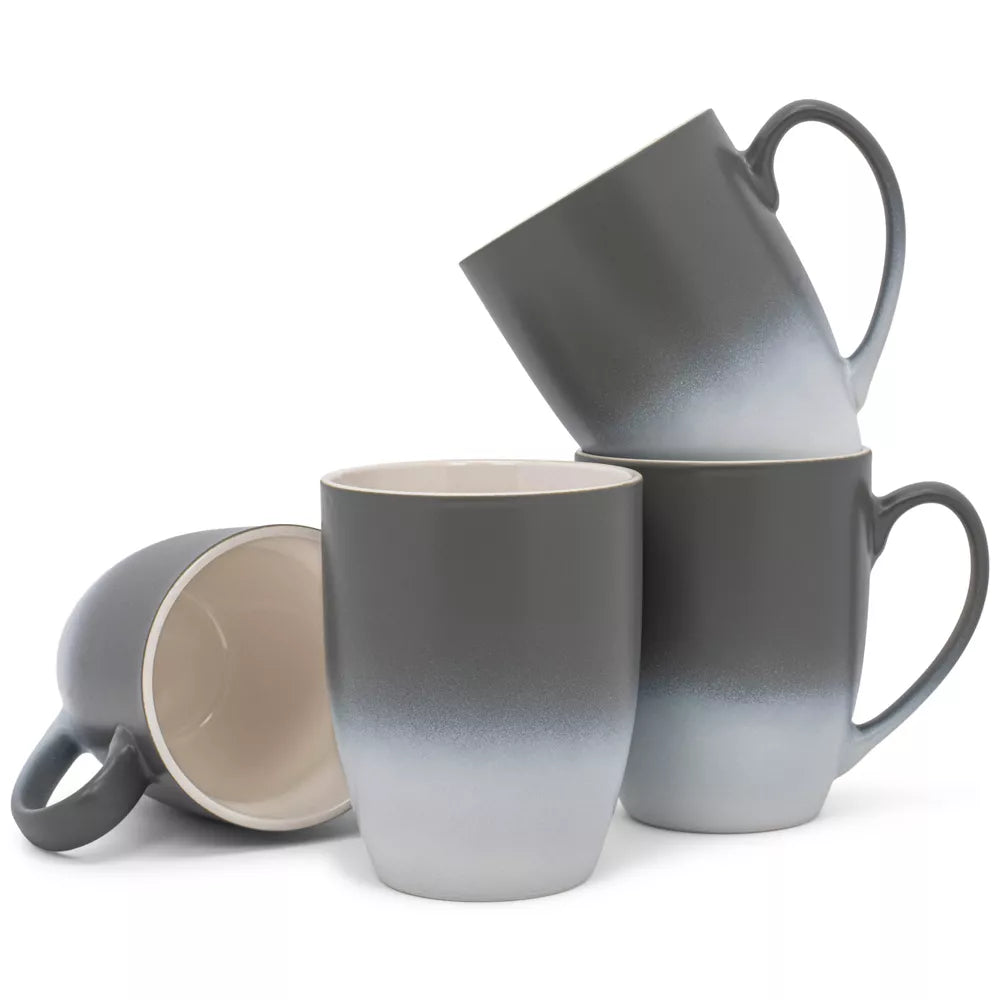 4‑Piece Matte Ombre Ceramic Coffee Mug Set