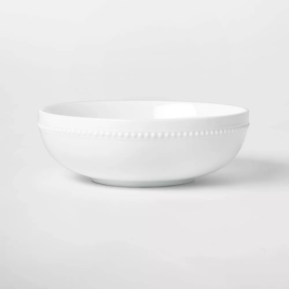 Embellished Rim Porcelain Serving Bowl