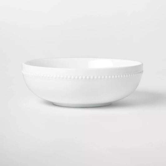 Embellished Rim Porcelain Serving Bowl