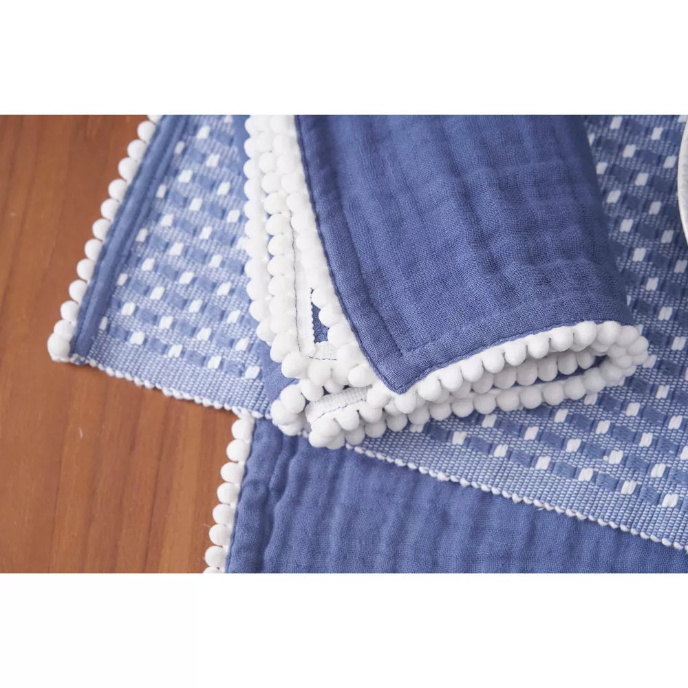 4‑Piece Reversible Cotton Woven Dot Placemat Set