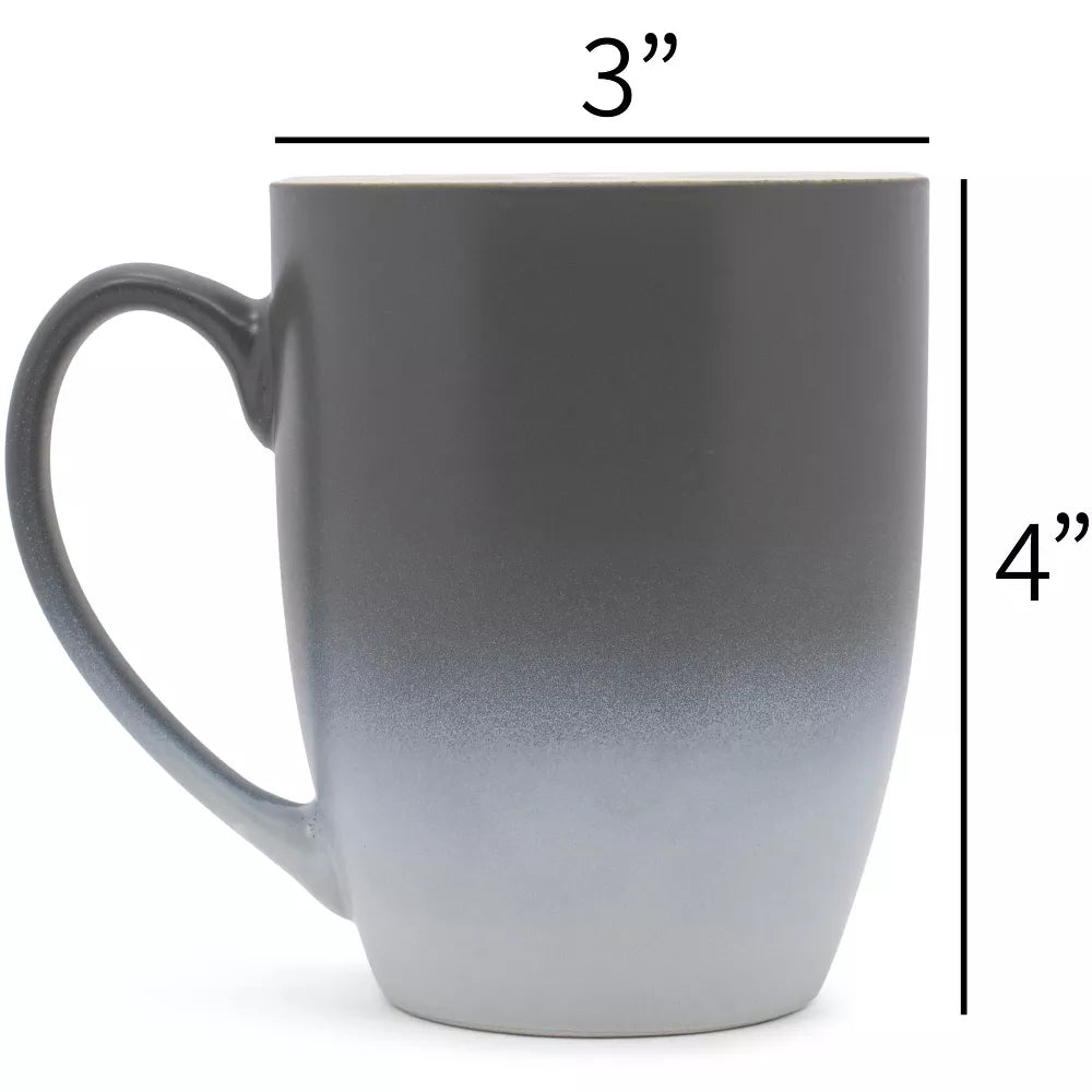 4‑Piece Matte Ombre Ceramic Coffee Mug Set