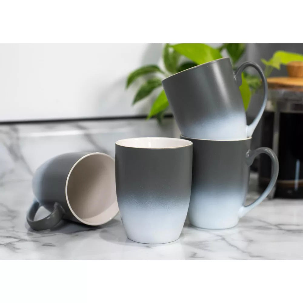 4‑Piece Matte Ombre Ceramic Coffee Mug Set