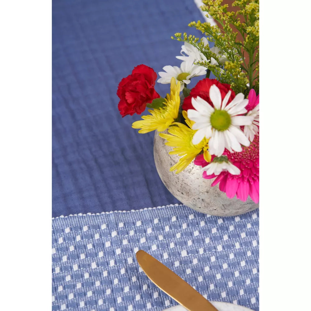 4‑Piece Reversible Cotton Woven Dot Placemat Set