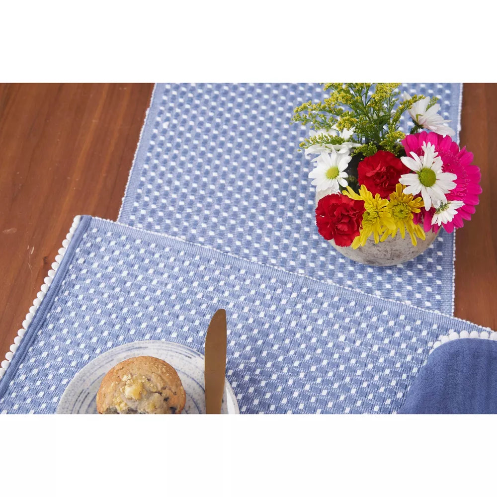 4‑Piece Reversible Cotton Woven Dot Placemat Set