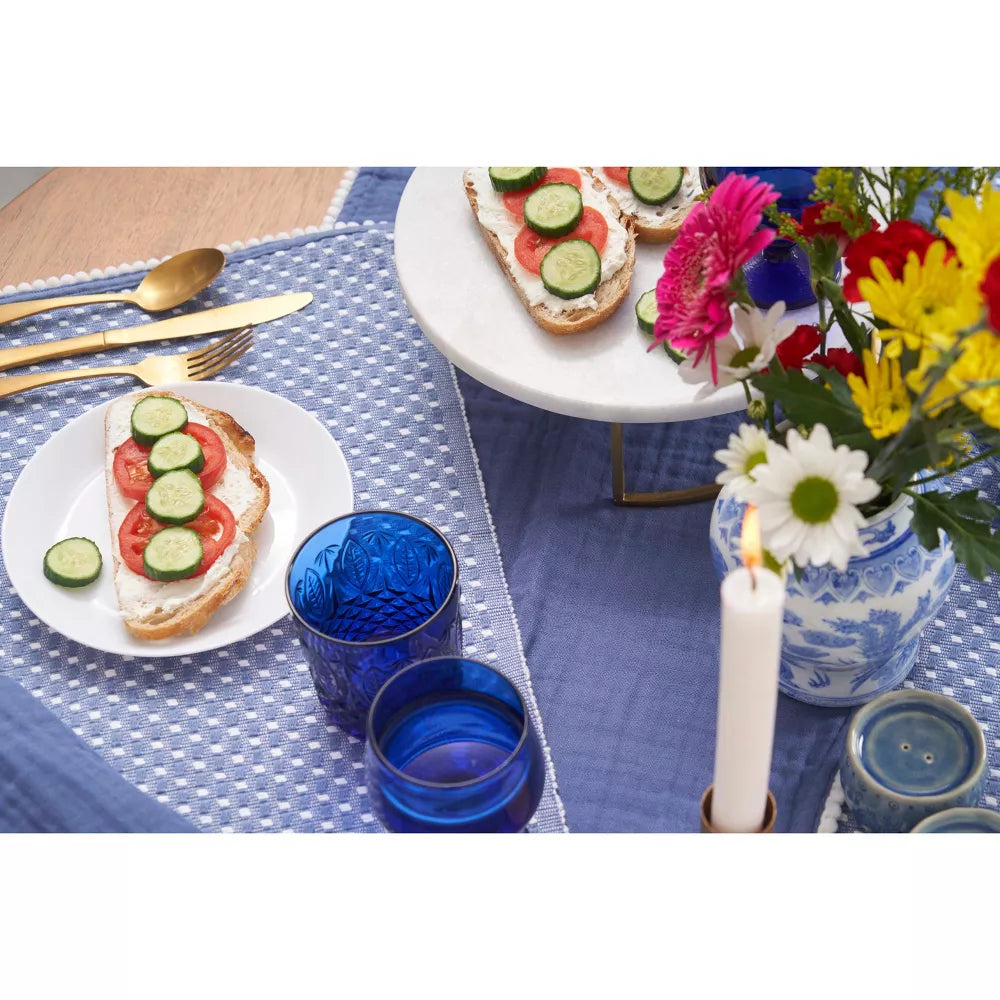 4‑Piece Reversible Cotton Woven Dot Placemat Set