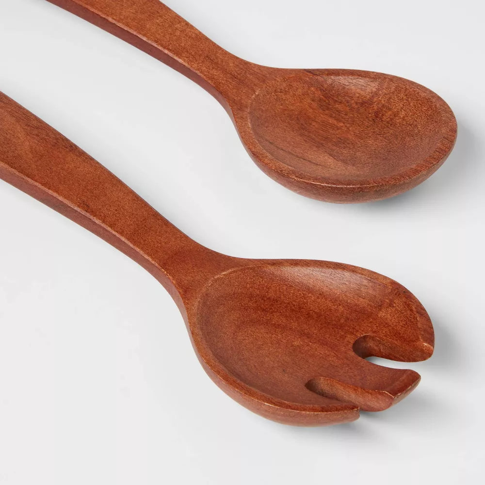 2‑Piece Wooden Salad Serving Utensil Set