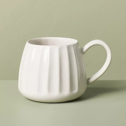 Fluted Stoneware Coffee Mug